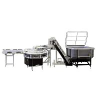 Pre-formed container feeder EasyFEEDbeltfor packaging linescompact