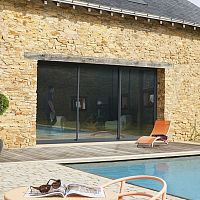 Sliding patio door aluminumdouble-glazed3 leaves