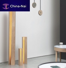 Floor-standing lamp ELAGONEsolid woodnatural oakcontemporary
