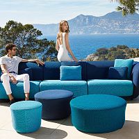Contemporary pouf SUAVE fabricroundoutdoor