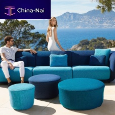 Contemporary pouf SUAVE fabricroundoutdoor