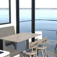 Outboard houseboat Homeboat 11.0solar poweredtwin-engineflybridge