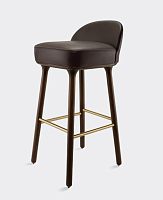 Contemporary bar stool BEETLEYoak basewalnut baseupholstered