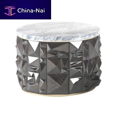 Contemporary side table ULYSSE AT 743marblemetal basewooden base