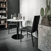 Contemporary dining table Doni 73marblelacquered metal steel baseround