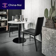 Contemporary dining table Doni 73marblelacquered metal steel baseround