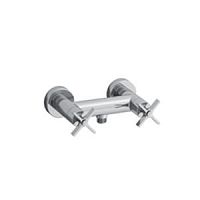 Double-handle shower mixer tap CRICR481wall-mountedchromed metalbathroom