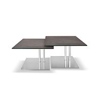 Contemporary side table K525 KOLOwoodenglassbrushed stainless steel