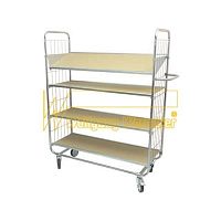 Transport cart galvanised steel4 levelswith swivel casters
