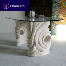 Contemporary table NIAGARAcrystalstone baseoval