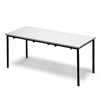 Contemporary dining table melaminemetal baserectangular
