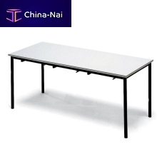 Contemporary dining table melaminemetal baserectangular