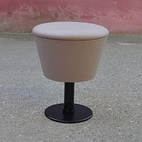 Contemporary stool COMBI leatherfabricmetal base