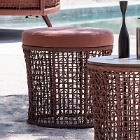 Contemporary pouf EMMAfabricpainted aluminumsynthetic fiber