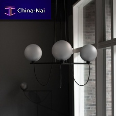 Contemporary chandelier powder-coated steel3 lightcommercial