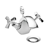 Double-handle washbasin mixer tap TGRDC04countertopchromed metalbathroom