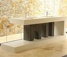 Double vanity top NOBLE SUPREME WHITEengineered stone