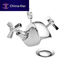 Double-handle washbasin mixer tap TGRDC04countertopchromed metalbathroom