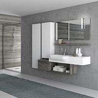 Wall-hung washbasin cabinet ZEUS: 50 / 220 woodenSolid Surfacecontemporary