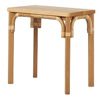 Contemporary side table WIGG : P16TB-023oakrattanrectangular