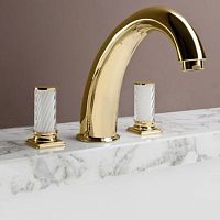 Double-handle washbasin mixer tap FORTUNY 000RBFN041CRcountertopgold-plated brassbathroom