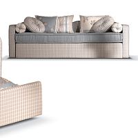 Traditional sofa KELLYfabricmulti-colorwith trundle bed