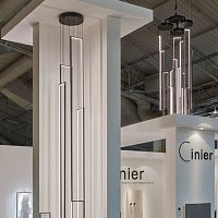 Contemporary chandelier CASCADE MIR � 4steelcommercialsculptural