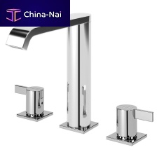 Double-handle washbasin mixer tap BREEZEcountertopchrome-plated brassbathroom