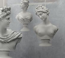 Pendant lamp STATUE: GODDESS/HERO/MUSEmarbletraditionalcorded