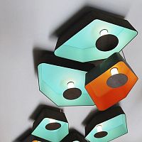 Contemporary ceiling light NENUPHAR SYSTEMlacquered steelfabricLED