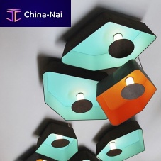Contemporary ceiling light NENUPHAR SYSTEMlacquered steelfabricLED