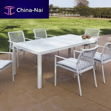 Contemporary dining table VERONAglassaluminum baserectangular