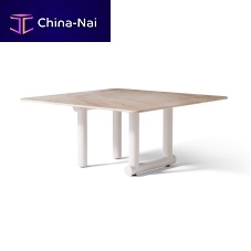Contemporary dining table Trampolineconcretemarblethermo-lacquered aluminum base