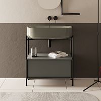 Free-standing washbasin cabinet LAILAwoodenmetalcontemporary