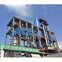 Vacuum evaporator forced circulationprocessfor liquids