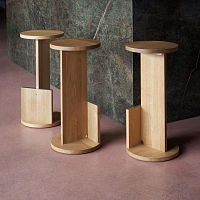 Contemporary bar stool TANKoakwalnutoiled wood