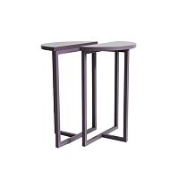 Contemporary side table BASIClacquered metalmetal basesemicircular