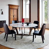 Contemporary dining table BOGARTmarblemetal baserectangular