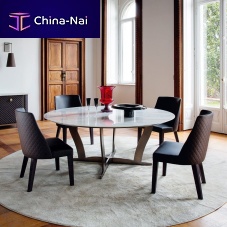 Contemporary dining table BOGARTmarblemetal baserectangular