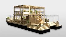 Catamaran houseboat ALOKANinboardtwin-enginedouble terrace deck