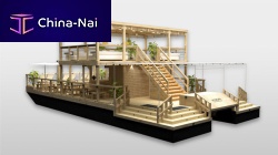 Catamaran houseboat ALOKANinboardtwin-enginedouble terrace deck