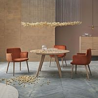 Contemporary coffee table NEW MOOD SERIESwoodlaminateoak base