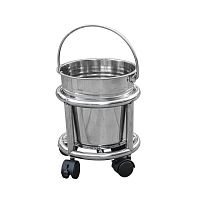 Trolley-mounted surgical basin stand BIDK001Astainless steel