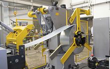 Roll forming coil feeding line