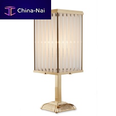 Table lamp KARREE GOLDpolished brassArt Decocorded
