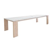 Contemporary table PLATEAUmarbleteak baserectangular