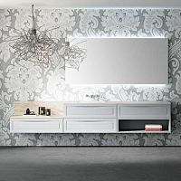 Double washbasin cabinet ALMA H27wall-hungsolid woodcontemporary