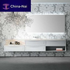 Double washbasin cabinet ALMA H27wall-hungsolid woodcontemporary