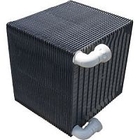 Quilted plates heat exchanger liquid/liquidgas/liquidplastic