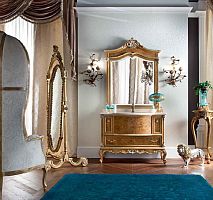 Wall-hung washbasin cabinet CASANOVA woodenclassicwith mirror